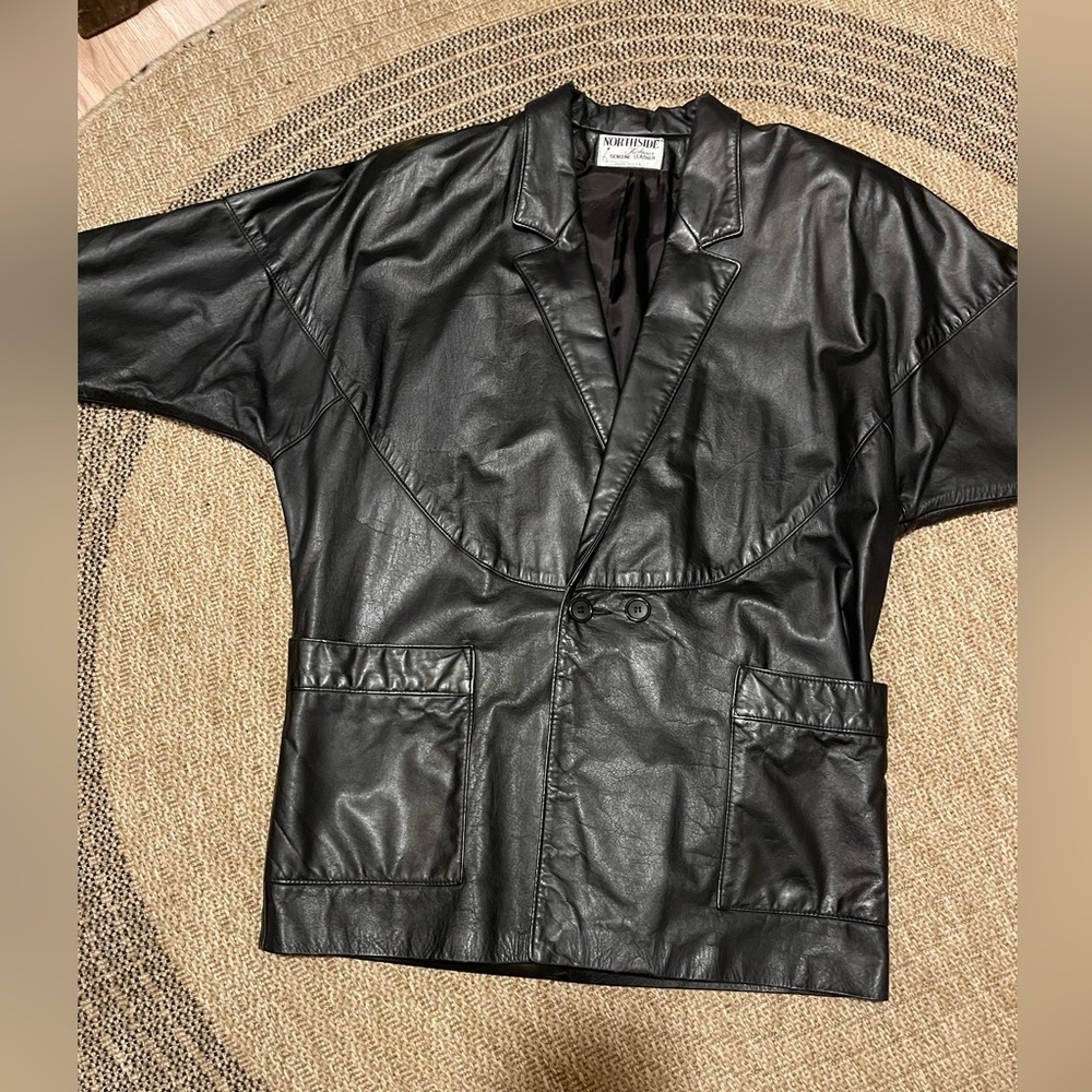 Vintage 1980s oversized Northside Fashions Genuine Leather Jacket - Picture 5 of 11